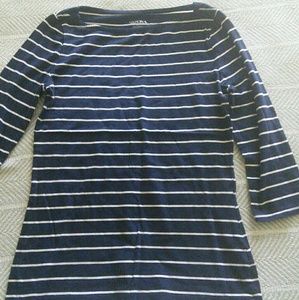 Merona striped small envelope neck boatneck top
